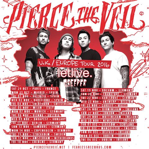 pierce the veil uk tour setlist